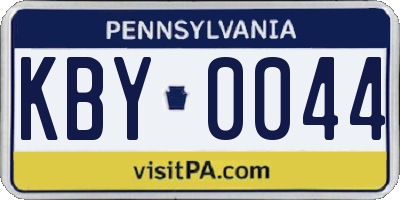 PA license plate KBY0044