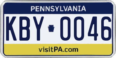 PA license plate KBY0046