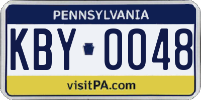 PA license plate KBY0048