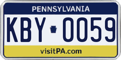 PA license plate KBY0059