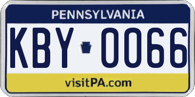 PA license plate KBY0066