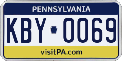 PA license plate KBY0069