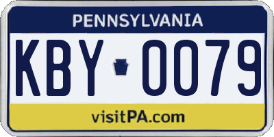 PA license plate KBY0079