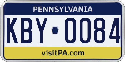 PA license plate KBY0084