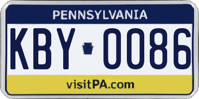 PA license plate KBY0086