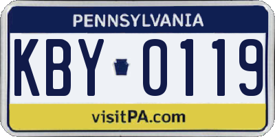 PA license plate KBY0119