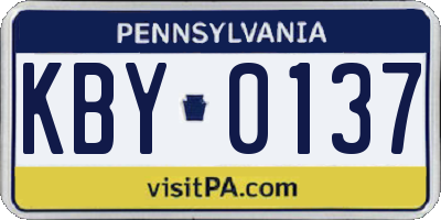 PA license plate KBY0137