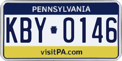 PA license plate KBY0146