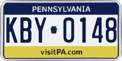 PA license plate KBY0148