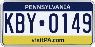 PA license plate KBY0149
