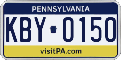 PA license plate KBY0150