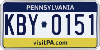 PA license plate KBY0151