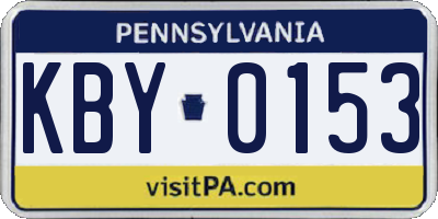 PA license plate KBY0153