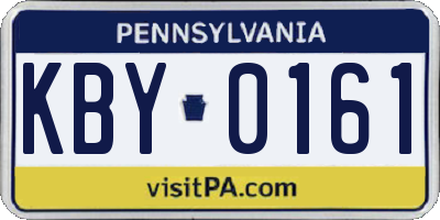 PA license plate KBY0161