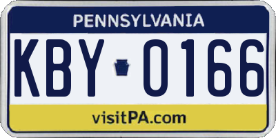 PA license plate KBY0166