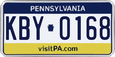 PA license plate KBY0168