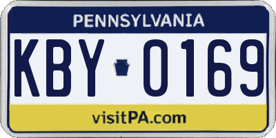 PA license plate KBY0169