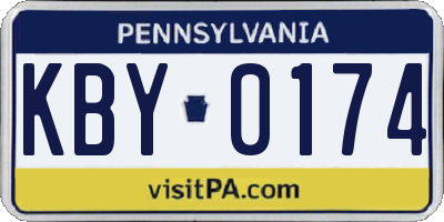PA license plate KBY0174