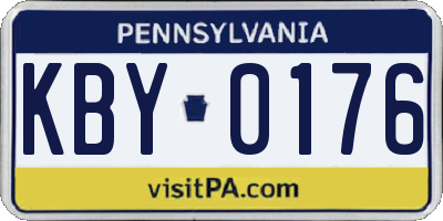 PA license plate KBY0176