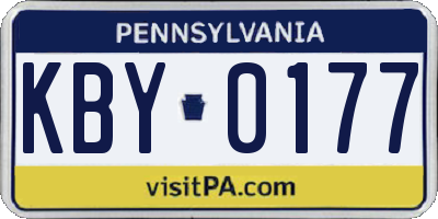 PA license plate KBY0177