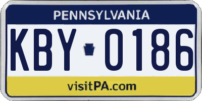 PA license plate KBY0186