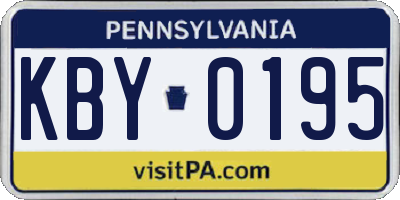 PA license plate KBY0195