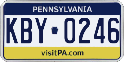 PA license plate KBY0246
