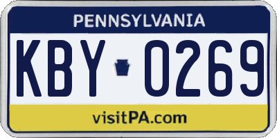 PA license plate KBY0269