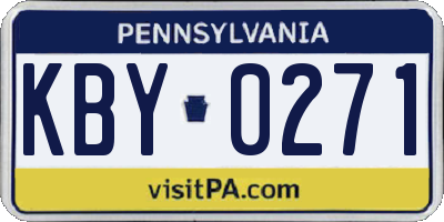 PA license plate KBY0271