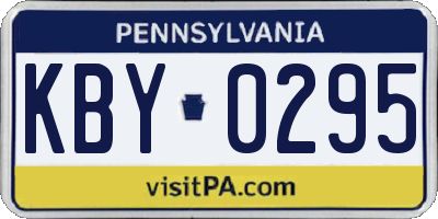 PA license plate KBY0295