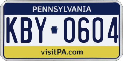 PA license plate KBY0604