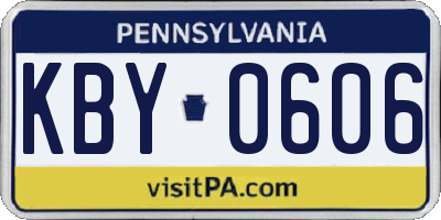PA license plate KBY0606