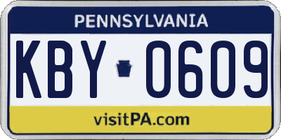 PA license plate KBY0609