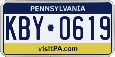 PA license plate KBY0619