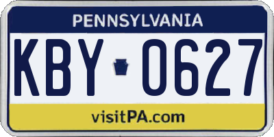 PA license plate KBY0627