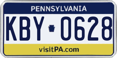 PA license plate KBY0628