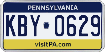 PA license plate KBY0629