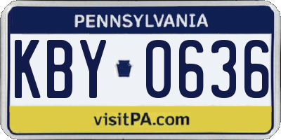 PA license plate KBY0636