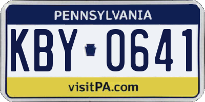 PA license plate KBY0641