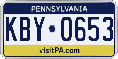 PA license plate KBY0653