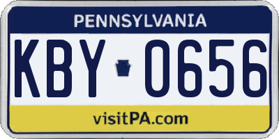 PA license plate KBY0656