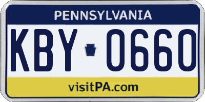 PA license plate KBY0660