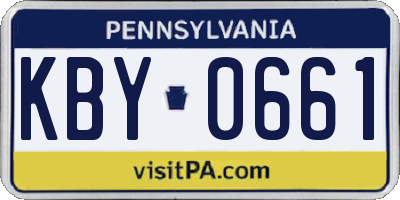 PA license plate KBY0661