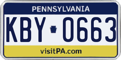 PA license plate KBY0663