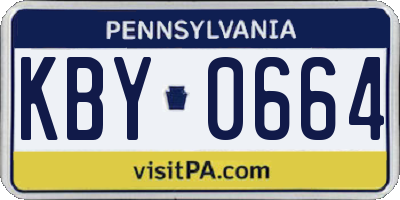 PA license plate KBY0664