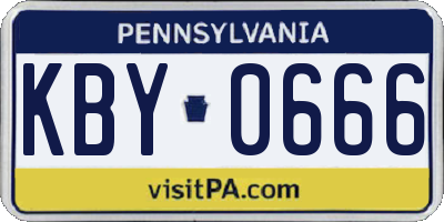 PA license plate KBY0666