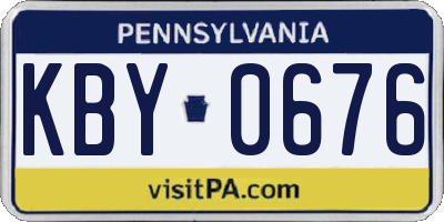 PA license plate KBY0676