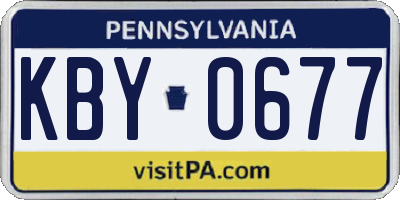 PA license plate KBY0677