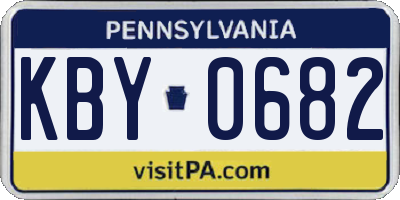 PA license plate KBY0682