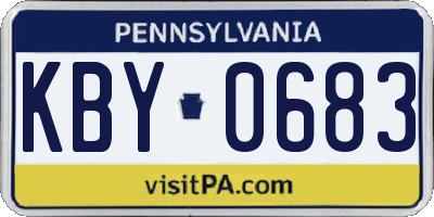 PA license plate KBY0683